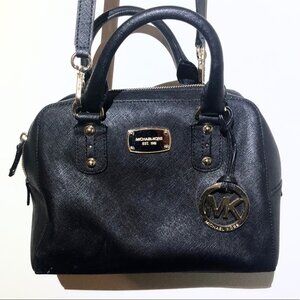 Michael Kors MK Saffiano Leather Black Satchel
